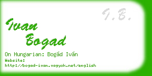 ivan bogad business card